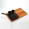 Набор для подачи: сковорода квадратная чугунная на деревянной подставке, 16*16 см, LAVA, изображение 4