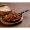 Сковорода овальная с ручкой, чугун, на деревянной подставке 17*23см, LAVA, изображение 3