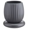 Горшок цветочный серого цвета из коллекции Edge, 1,2 л, Tkano