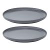 Набор из двух тарелок темно-серого цвета из коллекции Essential, 20 см, Tkano