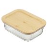 Набор стеклянных прямоугольных контейнеров с бамбуковыми крышками, 3 шт., Smart Solutions, изображение 7