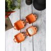 Соусник квадратный с 2-мя ручками 7х10 см h 4.2 см, Seasons Оранжевый, Porland, изображение 17