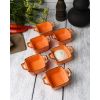 Соусник квадратный с 2-мя ручками 7х10 см h 4.2 см, Seasons Оранжевый, Porland, изображение 2