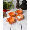 Соусник квадратный с 2-мя ручками 7х10 см h 4.2 см, Seasons Оранжевый, Porland, изображение 15
