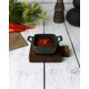 Соусник квадратный с 2-мя ручками 7х10 см h 4.2 см, Seasons Черный, Porland, изображение 3