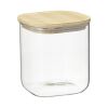 Банка для хранения квадратная Glass Bamboo, 1,5 л, Smart Solutions