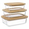 Набор контейнеров для запекания и хранения Eco Store с крышками из бамбука, 3 шт., Smart Solutions
