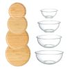 Набор из 4-х стеклянных мисок Eco Store с крышками из бамбука, Smart Solutions, изображение 4