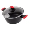 Кастрюля низкая с крышкой, 20 см, сталь, стеклоэмаль, серия Niger, VITRINOR, изображение 2