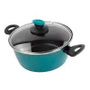 Кастрюля низкая с крышкой, 24 см, сталь, стеклоэмаль, серия Lotus, VITRINOR, изображение 2