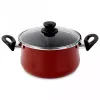 Кастрюля с крышкой, 26 см, 6.5 л, сталь, стеклоэмаль, серия Authentique Burgundy, VITRINOR