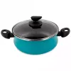 Кастрюля низкая с крышкой, 24 см, 4.5 л, сталь, стеклоэмаль, серия Country, VITRINOR