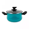 Кастрюля высокая с крышкой, 20 см, 4.5 л, сталь, стеклоэмаль, серия Country, VITRINOR