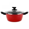 Кастрюля низкая с крышкой, 24 см, 2 л, сталь, стеклоэмаль, серия Poivre Rouge, VITRINOR