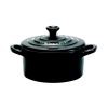 Кокотница керамическая черная d=10 см, Le Creuset