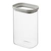 Банка для хранения прямоугольная Vacuum Glass, 1,5 л, светло-серая, Smart Solutions