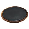 Блюдо чугунное на деревянной подставке, 34 см, LAVA