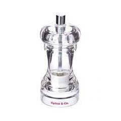 Мельница для соли и перца h 11,5 см, акрил, прозрачная, серия SPICE & CO, Bisetti