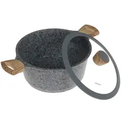Кастрюля с антипригарным покрытием, с крышкой, 24 см, NADOBA, серия MINERALICA