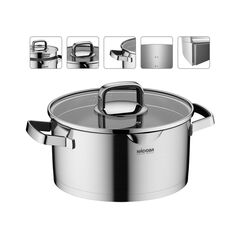 Кастрюля со стеклянной крышкой, 24 см/5,1 л, NADOBA, серия DONA