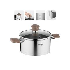 Кастрюля со стеклянной крышкой, 18 см/2,5 л, NADOBA, серия LUDVA