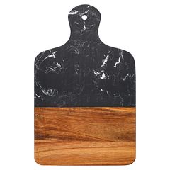 Доска сервировочная Marm, 21,5х33,5 см, черный мрамор/акация, Liberty Jones