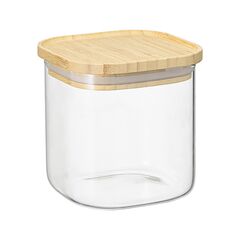 Банка для хранения квадратная Glass Bamboo, 800 мл, Smart Solutions