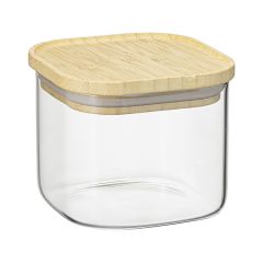 Банка для хранения квадратная Glass Bamboo, 600 мл, Smart Solutions