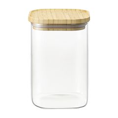 Банка для хранения квадратная Glass Bamboo, 1,1 л, Smart Solutions