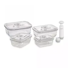 Набор из 4-х вакуумных контейнеров с насосом VacuBoxx E-set, стекло, тритан, CASO