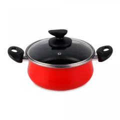 Кастрюля с крышкой, 20 см, 4,5 л, сталь, стеклоэмаль, серия Praga, VITRINOR