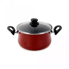 Кастрюля с крышкой, 18 см, 2.5 л, сталь, стеклоэмаль, серия Authentique Burgundy, VITRINOR