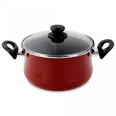 Кастрюля с крышкой, 26 см, 6.5 л, сталь, стеклоэмаль, серия Authentique Burgundy, VITRINOR