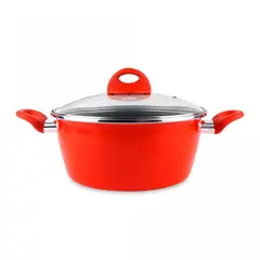 Кастрюля низкая с крышкой, 20 см, сталь, стеклоэмаль, серия Pomodoro, VITRINOR