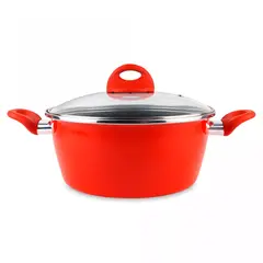 Кастрюля низкая с крышкой, 24 см, сталь, стеклоэмаль, серия Pomodoro, VITRINOR