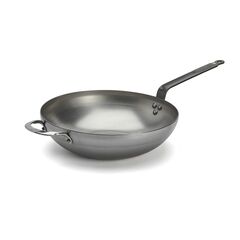 Сковорода Вок с 2 ручками 4,7 л, d=32 см, h=9,2 см, белая сталь, De Buyer