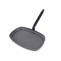 Сковорода-гриль для индукции 38*26 см, h=3,2 см, белая сталь, серия White steel Сarbone plus, De Buyer