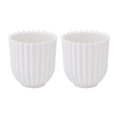 Набор из двух подставок для яиц белого цвета из коллекции Edge, S, Tkano