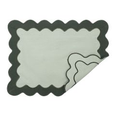 Салфетка под приборы с контрастным кантом зеленого цвета из коллекции Trendy Ruffles, 35х45 см, Tkano