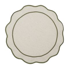 Салфетка под приборы Anemone из коллекции Trendy Ruffles, ?38 см, оливковый, Tkano