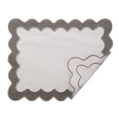 Салфетка под приборы с контрастным кантом серого цвета из коллекции Trendy Ruffles, 35х45 см, Tkano