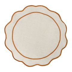 Салфетка под приборы Anemone из коллекции Trendy Ruffles, ?38 см, карри, Tkano