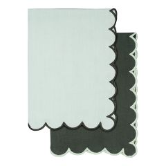 Набор кухонных полотенец с контрастным кантом зеленого цвета из коллекции Trendy Ruffles, 50х70 см, Tkano