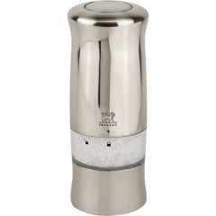 Мельница для соли электрическая на батарейках 14 см, нержавеющая сталь, цвет серебристый, ZELI PEUGEOT, Франция