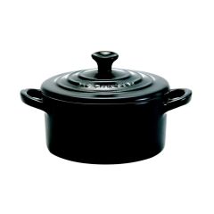 Кокотница керамическая черная d=10 см, Le Creuset