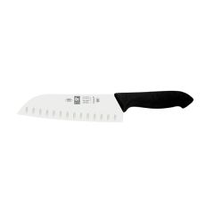 Нож японский Santoku с бороздками 180/300 мм, черный, серия HoReCa, Icel