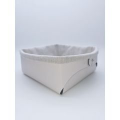 Хлебница из кожи, цвет белый, 23х22х9см, VERO