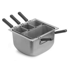 Кастрюля с крышкой для пасты с 4-мя корзинками 38,3*35,4 см, h=23,7 см, 22 л, нержавеющая сталь, Pintinox