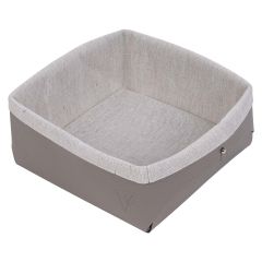 Хлебница из кожи, цвет теплый серый, 23х22х9см, VERO