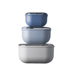 Набор из 3-х контейнеров квадратных 420/1000/2000 мл, цвет небесный, серия Pull box, OMADA